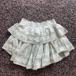 Loveshackfancy green ruffle mini skirt XS 💚